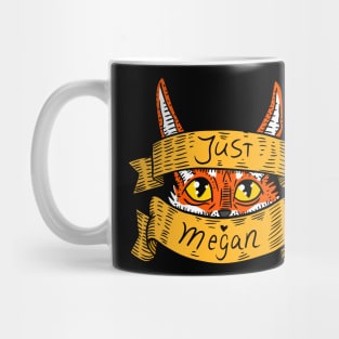 just megan, meg, personalized name gift illustration. Mug